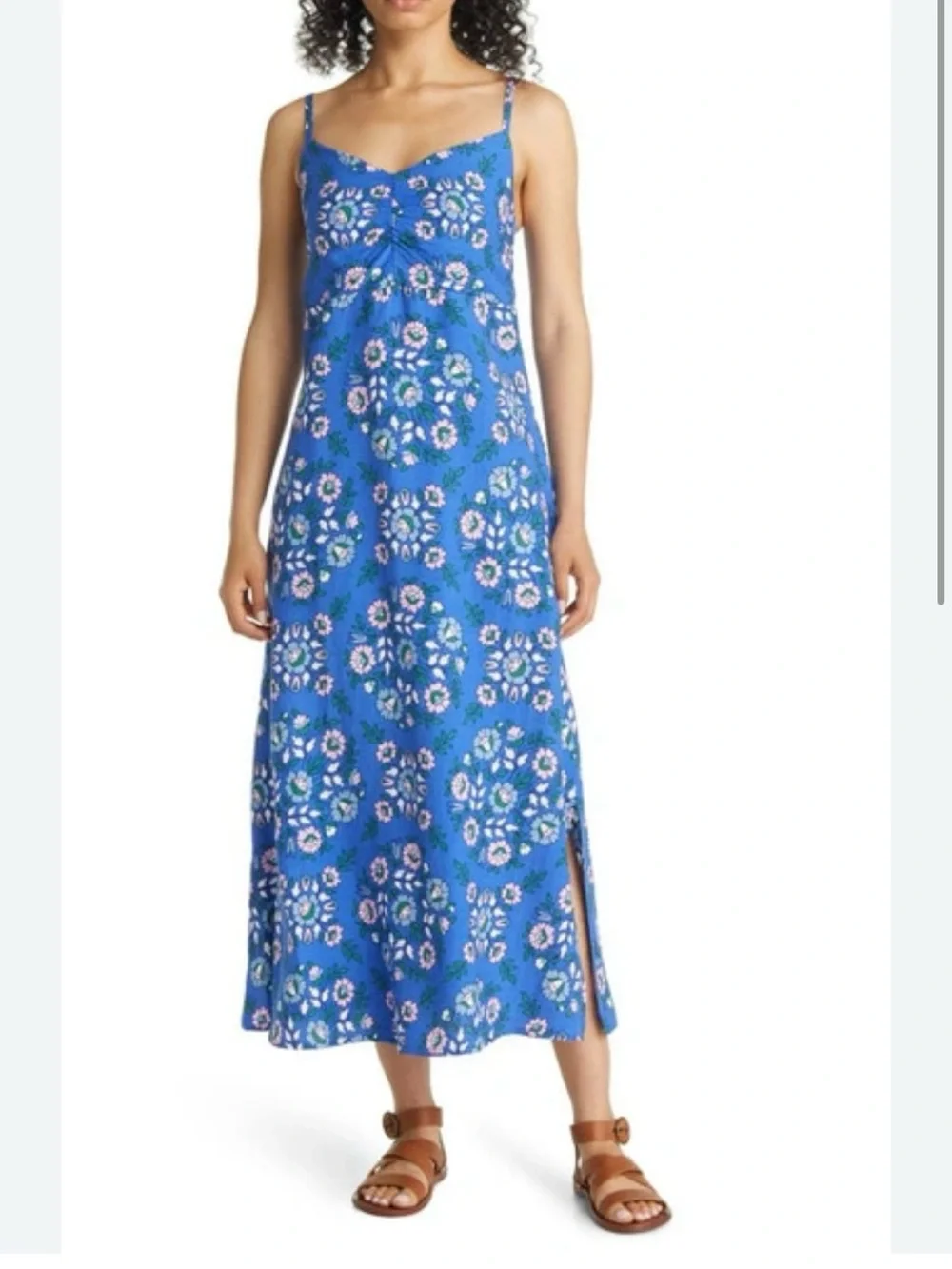 Boden Floral Print Midi Dress in Bluebell Wildflower Prairie Sundress Size 8R - Picture 1 of 12